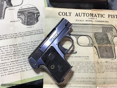 1908 Colt Hammerless .25, Mfg.1916, W/Original Box, Trades Welcome! - Image 2 of 13