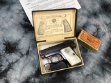 1913 Mfg. M1908 Hammerless .25 Automatic W/MOP Grips, Boxed, 2 mags, Trades Welcome! - 4 of 23