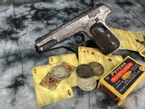 Early Browning Patent marked 1903 Colt, Hand Engraved, .32 acp, 1904 Mfg. - 18 of 21