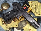 Early Browning Patent marked 1903 Colt, Hand Engraved, .32 acp, 1904 Mfg. - 1 of 21