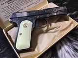 Colt 1908 Pocket Hammerless , .380 acp, Hand Engraved, Boxed - 1 of 18