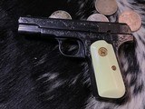 Colt 1908 Pocket Hammerless , .380 acp, Hand Engraved, Boxed - 9 of 18