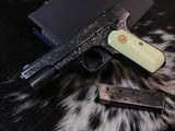 Colt 1908 Pocket Hammerless , .380 acp, Hand Engraved, Boxed - 2 of 18