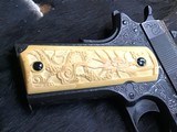 1918 Mfg. Colt 1911 US Army WWI, Engraved W/ Carved Ivory Grips, - 7 of 25