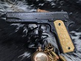 1918 Mfg. Colt 1911 US Army WWI, Engraved W/ Carved Ivory Grips, - 3 of 25