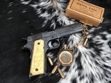 1918 Mfg. Colt 1911 US Army WWI, Engraved W/ Carved Ivory Grips, - 1 of 25