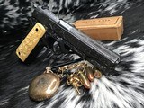 1918 Mfg. Colt 1911 US Army WWI, Engraved W/ Carved Ivory Grips, - 9 of 25