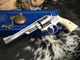 Smith & Wesson 66-1 Stainless Combat Magnum W/ Dragon Carved Ivory Grips, Boxed, One owner unfired. Trades Welcome! - 20 of 20