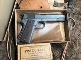1945 Remington Rand 1911A1 Unissued, Boxed W/NRA Receipt .45acp, 99%, Boyt Holster - 2 of 25