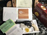 1989 Colt SAA, 44-40, 4 3/4 inch,Royal Blue, Factory Ivory Grips W/Colt Letter, Custom Shop Beauty, Boxed, Trades Welcome! - 4 of 25