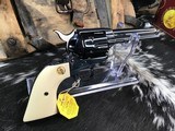 1989 Colt SAA, 44-40, 4 3/4 inch,Royal Blue, Factory Ivory Grips W/Colt Letter, Custom Shop Beauty, Boxed, Trades Welcome! - 8 of 25