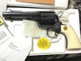 1989 Colt SAA, 44-40, 4 3/4 inch,Royal Blue, Factory Ivory Grips W/Colt Letter, Custom Shop Beauty, Boxed, Trades Welcome! - 7 of 25