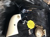 1989 Colt SAA, 44-40, 4 3/4 inch,Royal Blue, Factory Ivory Grips W/Colt Letter, Custom Shop Beauty, Boxed, Trades Welcome! - 16 of 25