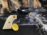 1989 Colt SAA, 44-40, 4 3/4 inch,Royal Blue, Factory Ivory Grips W/Colt Letter, Custom Shop Beauty, Boxed, Trades Welcome! - 3 of 25