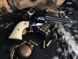1989 Colt SAA, 44-40, 4 3/4 inch,Royal Blue, Factory Ivory Grips W/Colt Letter, Custom Shop Beauty, Boxed, Trades Welcome! - 14 of 25