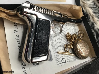 1914 Mfg. Savage .380 Pistol, Rare Nickel Finish Gun, Factory Letter, Boxed - Image 9 of 25