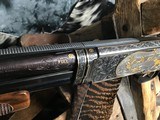 1937 Winchester Model 42 Solid Rib Skeet Pump .410 Shotgun, Signed, Angelo Bee Engraved W/Gold Game Scenes, Stunning! Trades Welcome! - 10 of 22