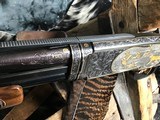 1937 Winchester Model 42 Solid Rib Skeet Pump .410 Shotgun, Signed, Angelo Bee Engraved W/Gold Game Scenes, Stunning! Trades Welcome! - 7 of 22