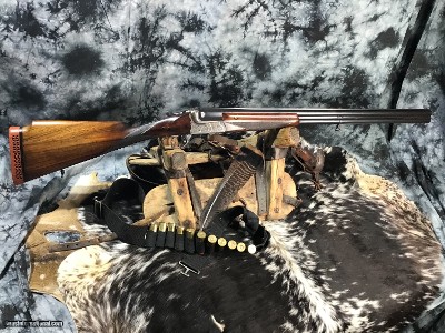 1947 Mfg. AYA Merkel Scalloped Action Boxlock O/U 12 Ga Trap Shotgun