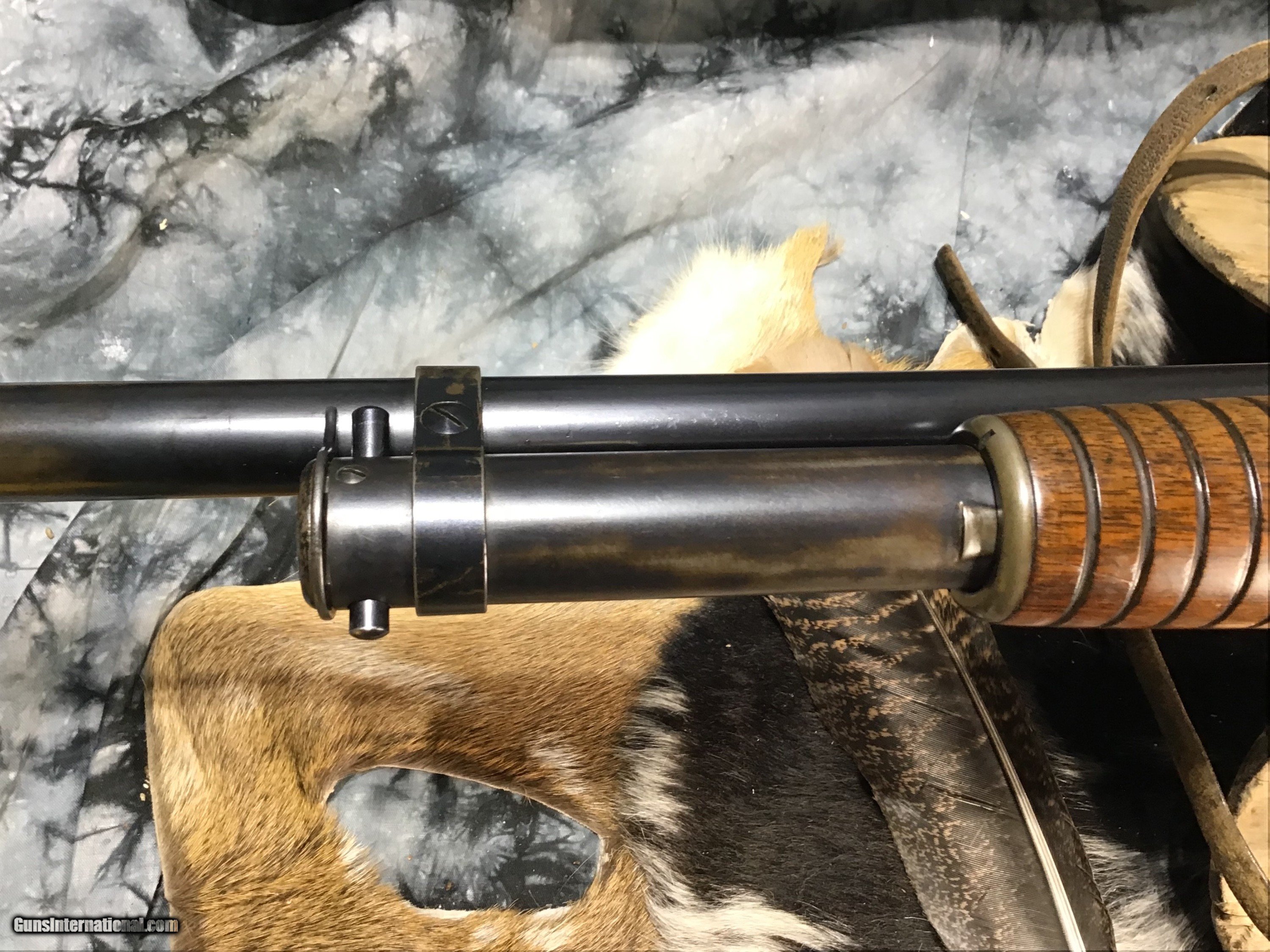 1942 WWII Winchester Model 12 Riot Shotgun , US & Flaming Bomb