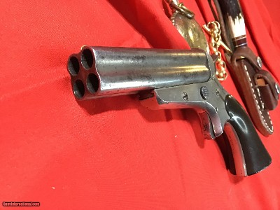 1862 Sharps Pepperbox, .32 cal, Rare 3.5 inch Barrels, Silver Plated, Antique - Image 6 of 15