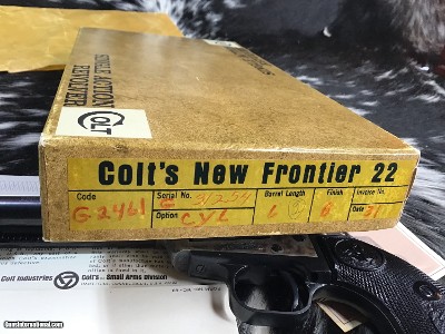 1978 Mfg. Colt New Frontier W/ Dual Cylinders, .22LR/.22WMR, Unfired In Box W/Receipt - Image 24 of 25