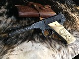 1948 High Standard H-D Military, Engraved W/Carved Ivory Grips, Gorgeous - 21 of 25