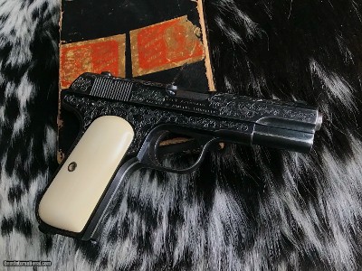 1917 Mfg. Colt 1903 Pocket Hammerless ,Engraved ,Ivory, Boxed, .32 acp
