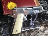 1988 Mfg. Colt Officers .45 ACP, Bright Stainless,Ivory Grips Boxed, Gorgeous, 3.5 inch
