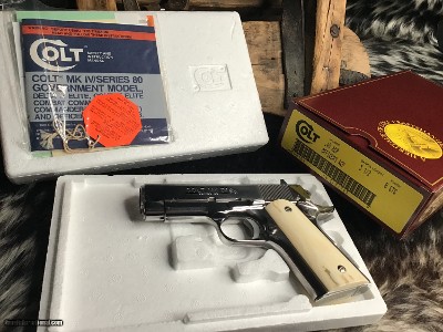 1988 Mfg. Colt Officers .45 ACP, Bright Stainless,Ivory Grips Boxed, Gorgeous, 3.5 inch - Image 3 of 24