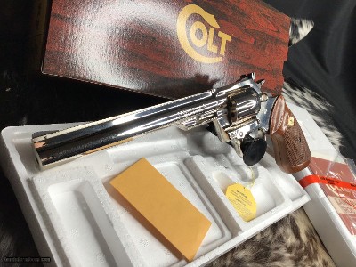 Rare 1980 mfg. Colt MK III Trooper, Nickel, 8 Inch, 22 LR, Unfired, Boxed, Beautiful Brilliant Nickel!