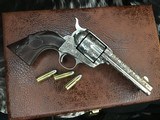 1911 Mfg. Colt SAA , 4 3/4 inch, Period Engraved, Nickel, 38/40 Cartridge, Cased, Carved Horse Grips, Gorgeous, Trades Welcome! - 8 of 25