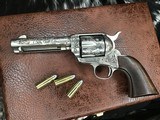 1911 Mfg. Colt SAA , 4 3/4 inch, Period Engraved, Nickel, 38/40 Cartridge, Cased, Carved Horse Grips, Gorgeous, Trades Welcome! - 13 of 25