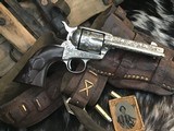 1911 Mfg. Colt SAA , 4 3/4 inch, Period Engraved, Nickel, 38/40 Cartridge, Cased, Carved Horse Grips, Gorgeous, Trades Welcome! - 22 of 25