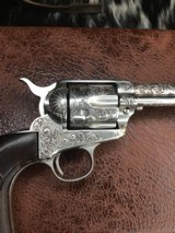 1911 Mfg. Colt SAA , 4 3/4 inch, Period Engraved, Nickel, 38/40 Cartridge, Cased, Carved Horse Grips, Gorgeous, Trades Welcome! - 18 of 25