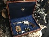 1911 Mfg. Colt SAA , 4 3/4 inch, Period Engraved, Nickel, 38/40 Cartridge, Cased, Carved Horse Grips, Gorgeous, Trades Welcome! - 11 of 25