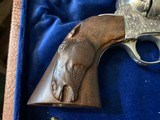1911 Mfg. Colt SAA , 4 3/4 inch, Period Engraved, Nickel, 38/40 Cartridge, Cased, Carved Horse Grips, Gorgeous, Trades Welcome! - 3 of 25