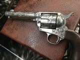 1911 Mfg. Colt SAA , 4 3/4 inch, Period Engraved, Nickel, 38/40 Cartridge, Cased, Carved Horse Grips, Gorgeous, Trades Welcome! - 15 of 25