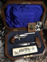 Antique Moore Teatfire .32 Revolver, Engraved, Cased With Antique Push Dagger & Ivory Cartridge Box, Excellent, Trades Welcome - 1 of 25