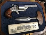 Antique Moore Teatfire .32 Revolver, Engraved, Cased With Antique Push Dagger & Ivory Cartridge Box, Excellent, Trades Welcome - 1 of 25