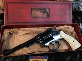 Prewar Smith & Wesson K-22 Outdoorsman, 6”, In Red Picture Box, Carved Ivory Grips, Trades Welcome - 3 of 23