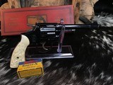 Prewar Smith & Wesson K-22 Outdoorsman, 6”, In Red Picture Box, Carved Ivory Grips, Trades Welcome - 4 of 23