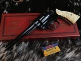 Prewar Smith & Wesson K-22 Outdoorsman, 6”, In Red Picture Box, Carved Ivory Grips, Trades Welcome - 20 of 23