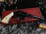 Prewar Smith & Wesson K-22 Outdoorsman, 6”, In Red Picture Box, Carved Ivory Grips, Trades Welcome - 23 of 23