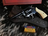 Prewar Smith & Wesson K-22 Outdoorsman, 6”, In Red Picture Box, Carved Ivory Grips, Trades Welcome - 12 of 23