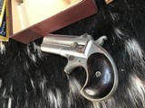 Antique Remington Model 95 Double Derringer, “ Two Liner” Barrel Rib Address, Made 1868-1888, Nickel. .41 Short RF, Boxed - 8 of 19