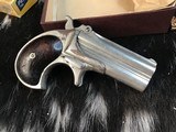 Antique Remington Model 95 Double Derringer, “ Two Liner” Barrel Rib Address, Made 1868-1888, Nickel. .41 Short RF, Boxed - 9 of 19