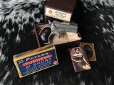 Antique Remington Model 95 Double Derringer, “ Two Liner” Barrel Rib Address, Made 1868-1888, Nickel. .41 Short RF, Boxed - 5 of 19