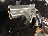 Antique Remington Model 95 Double Derringer, “ Two Liner” Barrel Rib Address, Made 1868-1888, Nickel. .41 Short RF, Boxed - 15 of 19