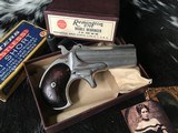 Antique Remington Model 95 Double Derringer, “ Two Liner” Barrel Rib Address, Made 1868-1888, Nickel. .41 Short RF, Boxed - 2 of 19